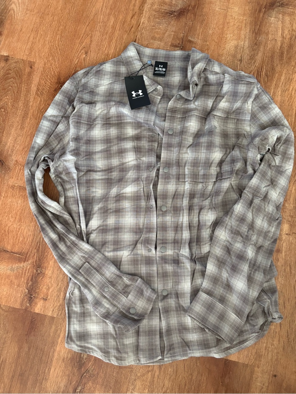 Under Armour Men's Taupe Plaid Button-Down Shirt